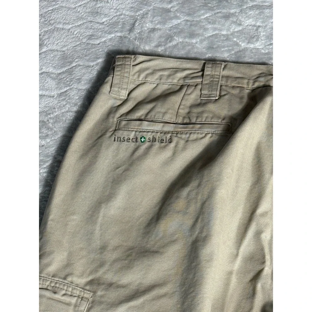 Insect Shield Mens Khaki Cargo Hiking Pants 36x30 Tan Cotton Outdoor Camping